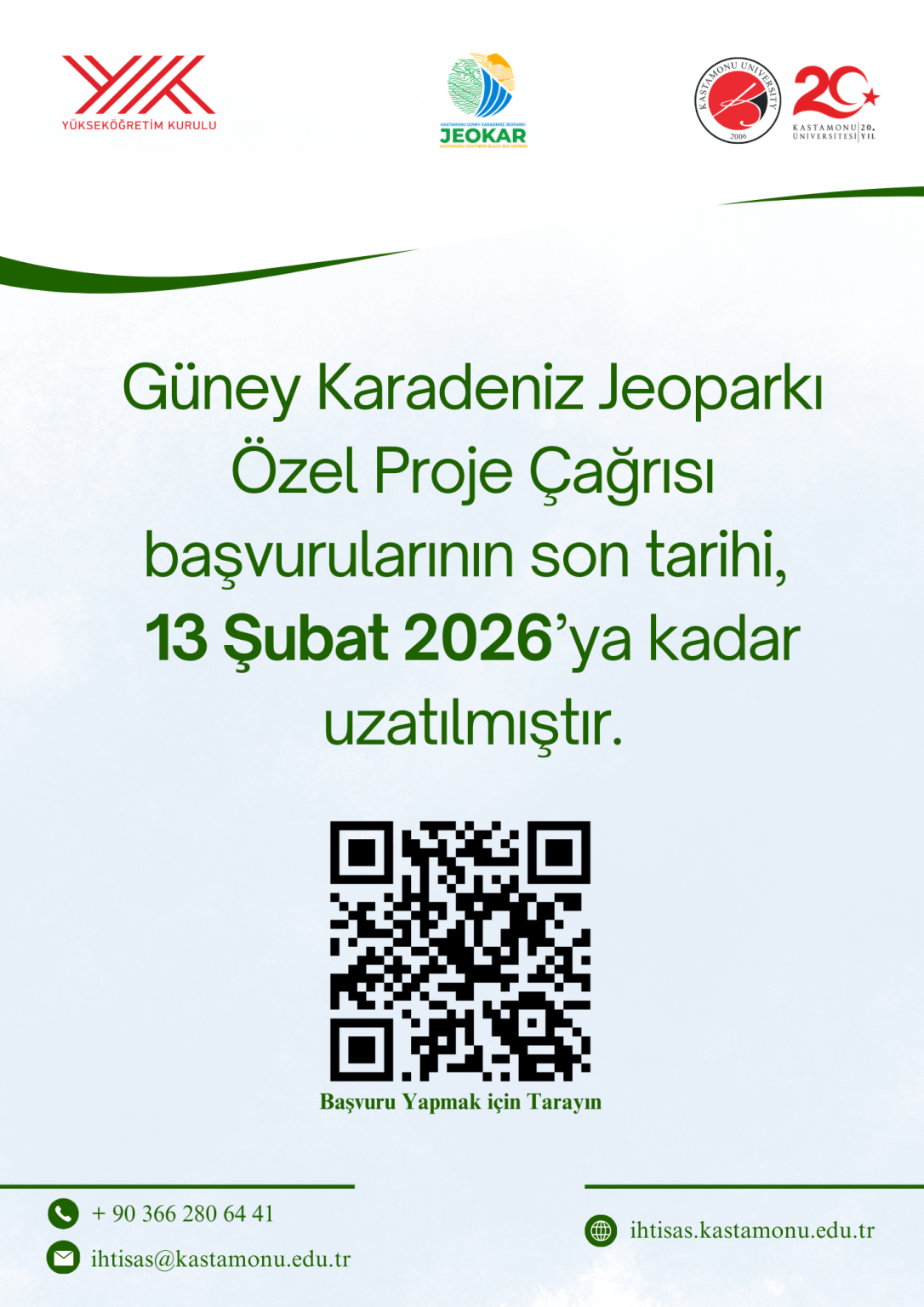 Güney Karadeniz Jeoparkı Özel Proje Çağrısı