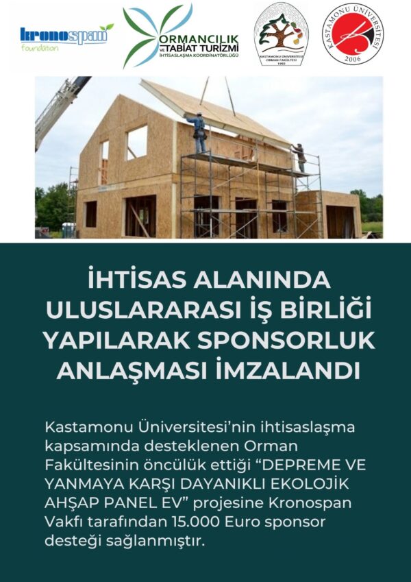 İhtisas Projesine Kronospan Vakfı tarafından 15.000 Euro Sponsorluk Desteği Sağlandı